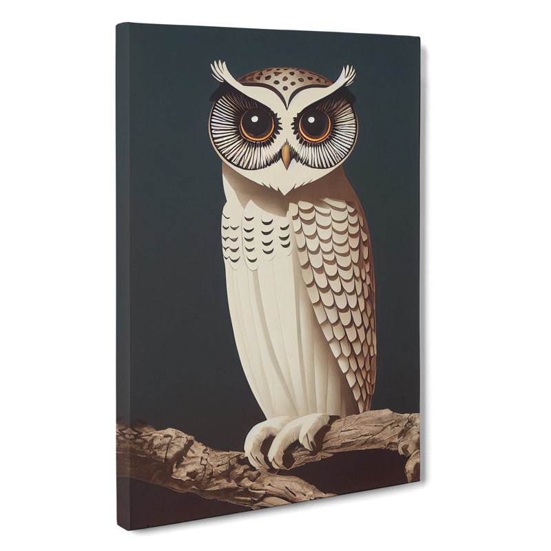 The Charming Owl - Wrapped Canvas, 60cm H x 40cm W x 3cm D