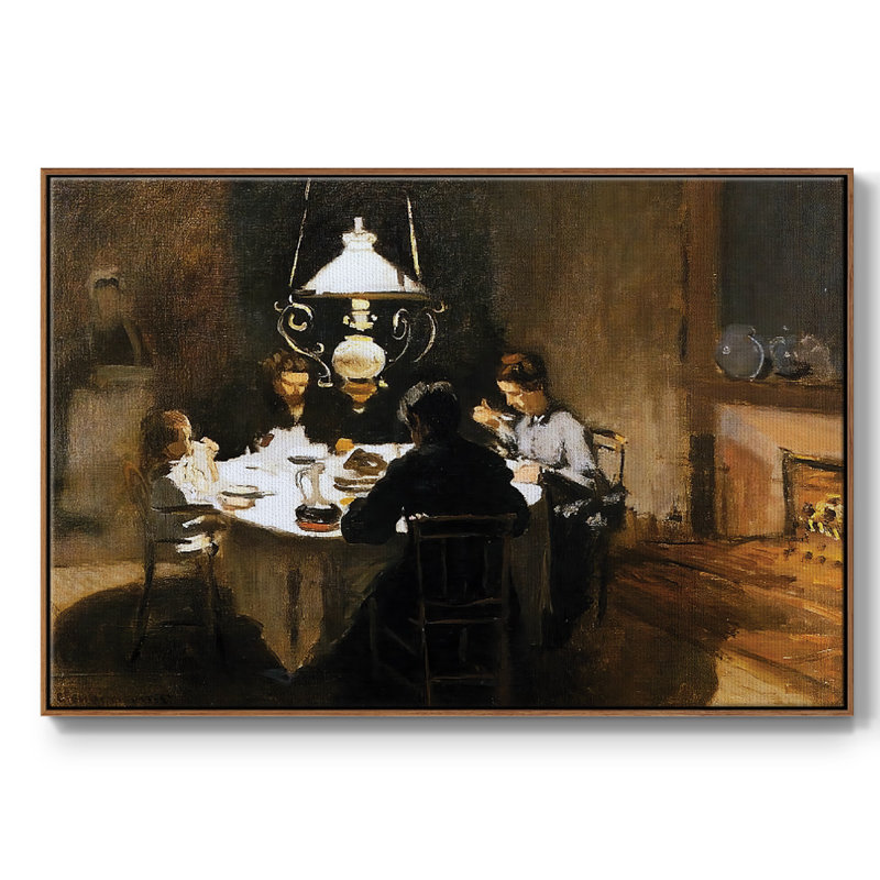 " The Dinner, 1868 ", Noyer, H 27 po x l 41 po x P 2 po