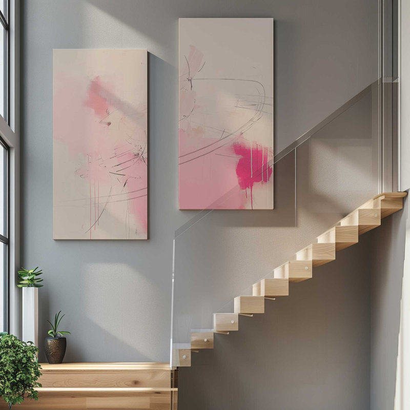 Whispers of Pink Sands v2 | 2 Panel Split Large Canvas Print | Combined, 54" H x 54" W