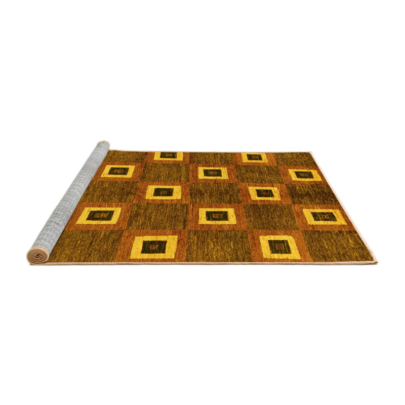 Hardiene Washable Abstract Indoor Rug, Square 6'