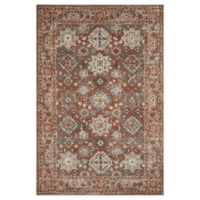 Tapis oriental en polypropylène rouge