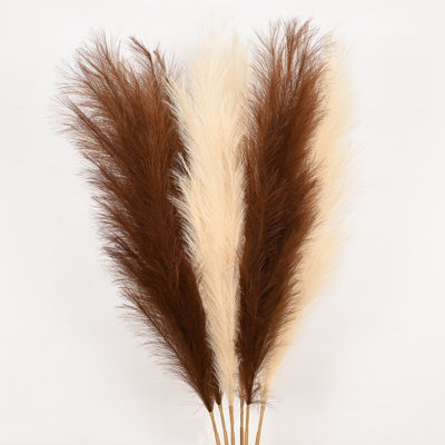 Tall Faux Pampas Grass Spray, Artificial Long Stem Floral Fluffy Fake Plants Pampas Grass For Floor Vase Filler Home Boho Wedding Party Dining Table Centerpiece Decor