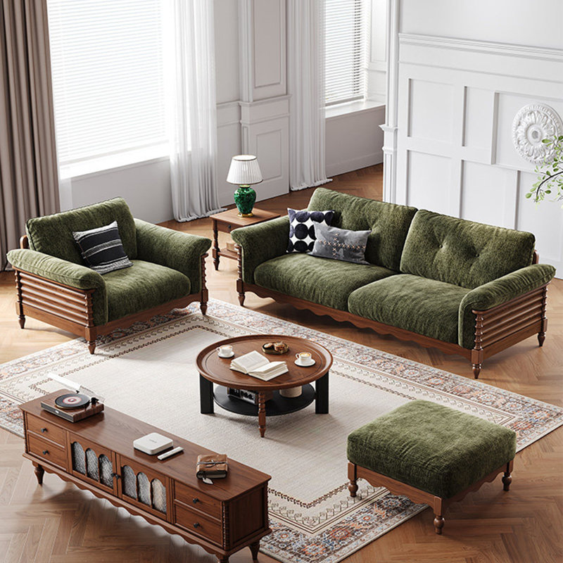 American-style light luxury fabric sofa.