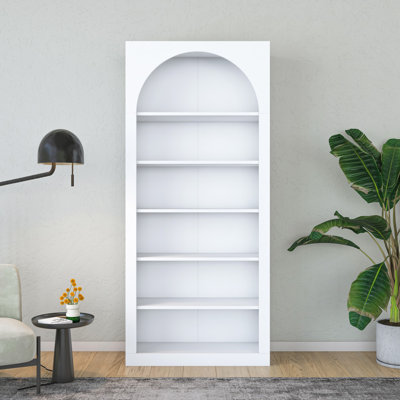 Modern White Bookshelf with Numerous Shelves, 31.5 x 70.9 x 12.4 inches | 100% Melamine Coated E1 Quality Chipboard, Wall-Mountable Design | Stylish Storage Solution for Home or Office, Durable & Elegant