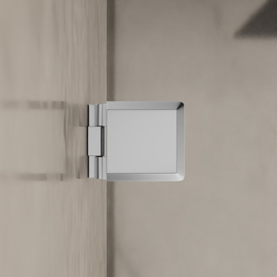Adjustable Beveled Wall Mount Glass Clip 3/8" and 1/2" Glass Thickness Satin Finish