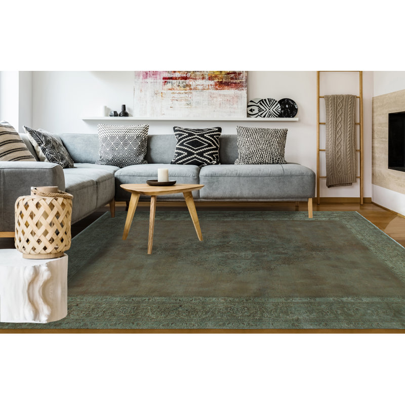 Tapis brun clair rétro patiné rétro Kaylam