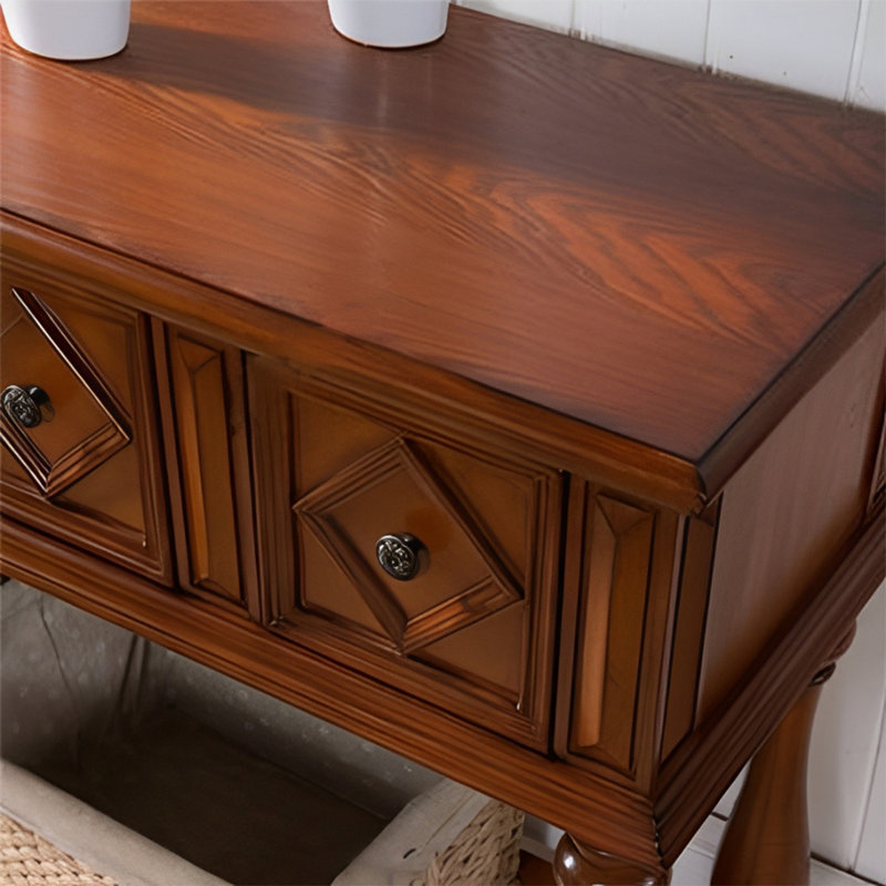 Console American Retro, H 35,04 po x l 37,4 po x P 15,75 po, Brun