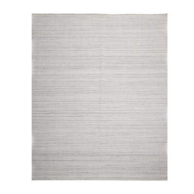 Tapis blanc tissé à la main et rectangulaire en fil PET 8 pi x 10 pi