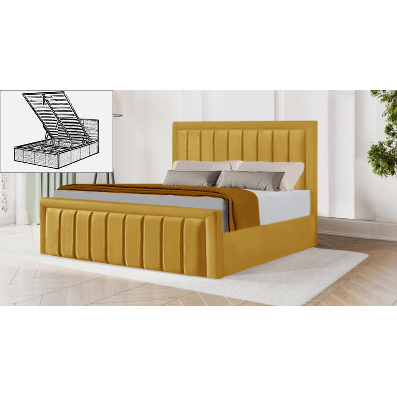 Belmiro Storage Bed, Yellow Mustard, Super King (6')