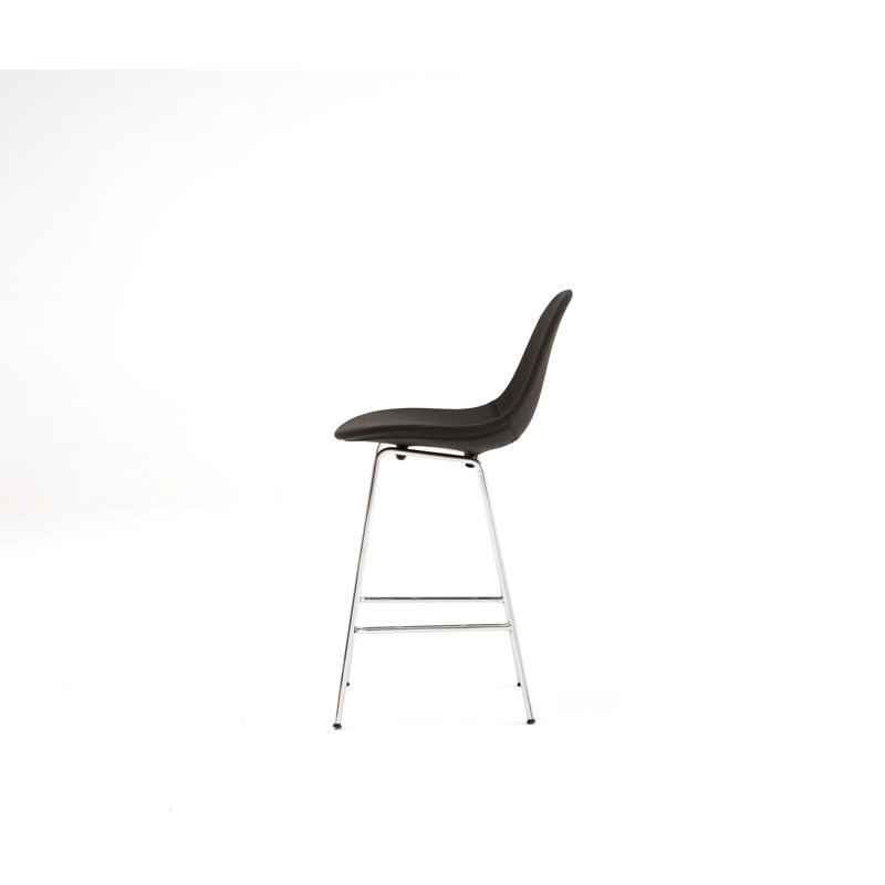 TA Upholstered Bar & Counter Stool, Black, Counter Height (25.5" Seat Height), Black