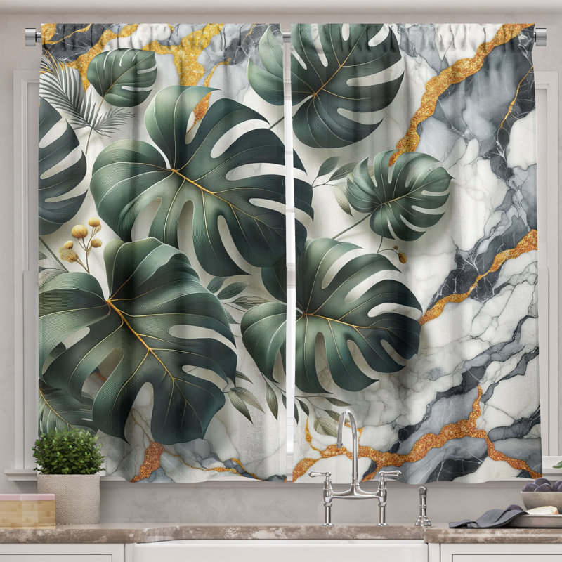 Marble Kitchen Curtain, 55" W x 24" L