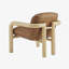 Fauteuil d'appoint rembourré moderne en similicuir avec cadre en bois naturel 1pc-2098830710