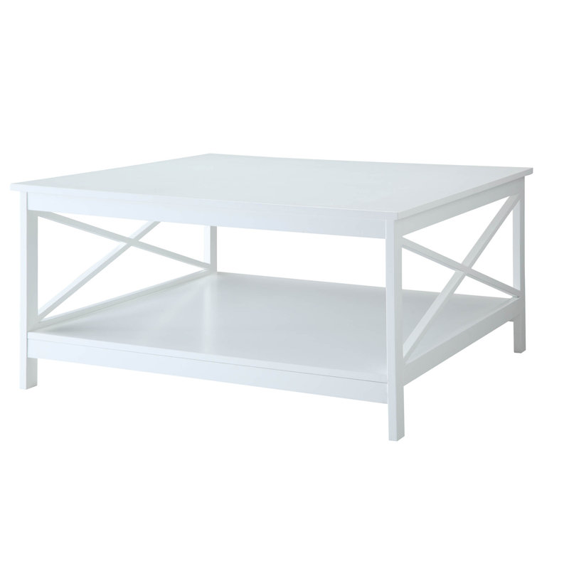 Darek Coffee Table, White Top/White Base