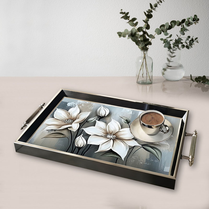 Elegant Glass Tray, 19.7 x 11.4 x 1.4 inches | 100% Durable Glass Construction | Easy to Clean with Damp Cloth | Ideal for Serving, Decorative Display, and Organizing | Stylish Addition to Home Décor