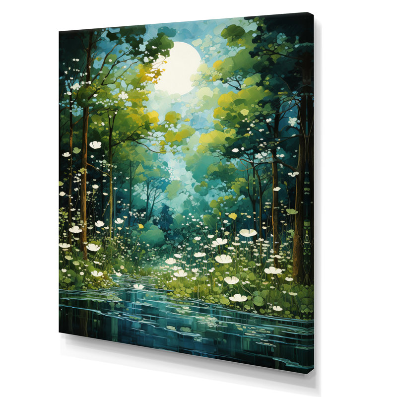 Toile Bold Forest Emerald IV - Paysage et nature, art mural, H 20 po x l 12 po x P 1 po, Toile tendue