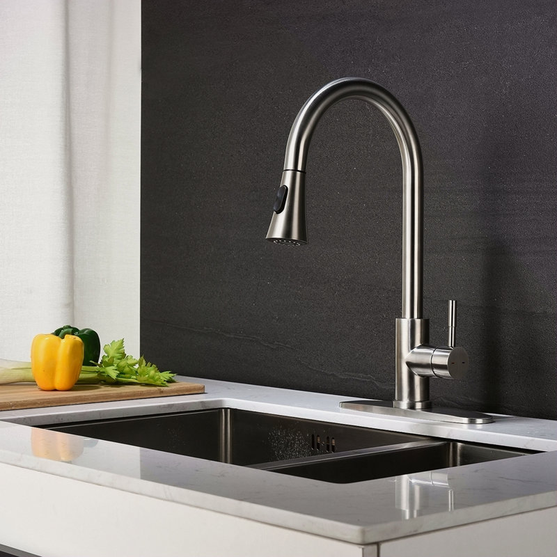 Kitchen Faucet With Pull Out Spraye, Brushed Nickel