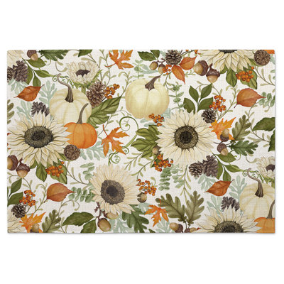 August Grove® Farmhouse Fall 4-Pack Cotton Blend Rectangular Placemats