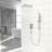 10 Inch Square Wall Mounted Shower System With - Balanced Valve, Adjustable Slide Bar, Rainfall And Handheld Shower, Easy To Clean Nozzle, Brushed Nickel Finish, Head, Dual Function Installation