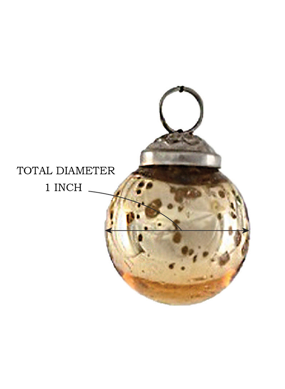 Bauble, Yellow, 1" H x 1" W x 1" D