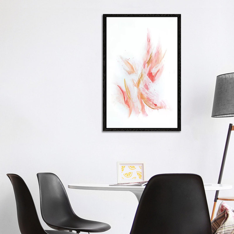 Rose Gold Ribbons 1 Piece Wall Art on Canvas, 101.6 cm H x 66.04 cm W, Black Framed