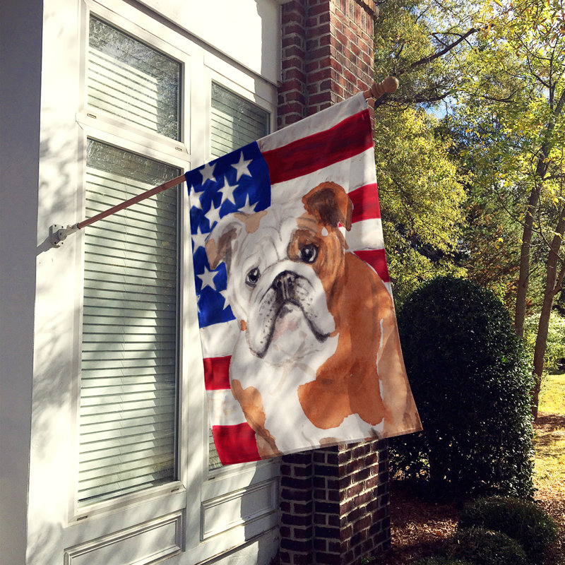 Drapeau de maison en polyester à 2 côtés Shahnur, Bouledogue anglais brun