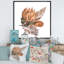 Bouquet de fleurs séchées, feuilles de Pampas, herbe V - reproduction d'art sur toile traditionnelle-66837774-66837782