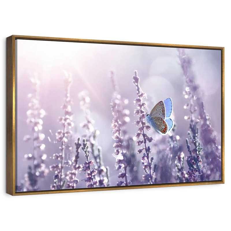 Lavender Flower, Floating Frame Gold, 31" X 21"