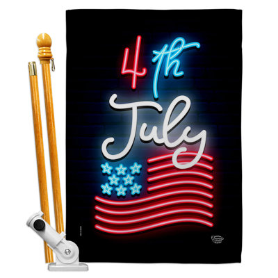 Ensemble de drapeaux en polyester 40 x 28 po Fourth of August