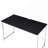 Rectangular Desk With Metal Frame, Black And Chrome