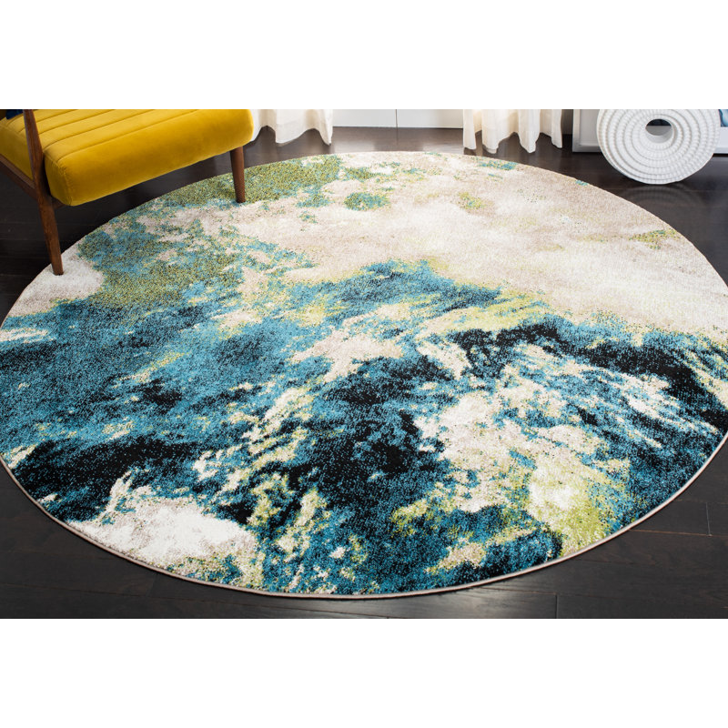 Tapis abstrait Dowlen Performance, Rond 6 pi 7 po