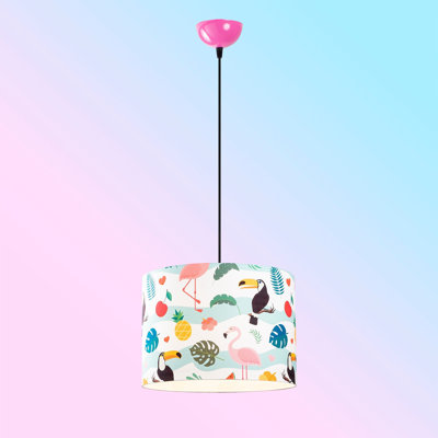 1 - Light Pink/Black Single Pendant