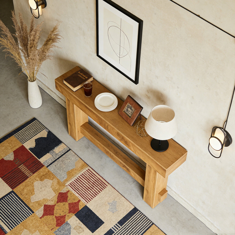 Wooden Farmhouse Sofa Hallway Console Table