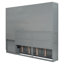 Lit escamotable simple simple avec placard, tiroirs et bureau - gris