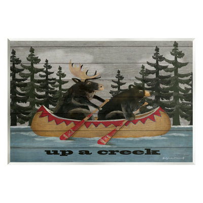 «Up A Creek Woodland Cabin Canoe Floater», art mural par Stephanie Workman Marrott