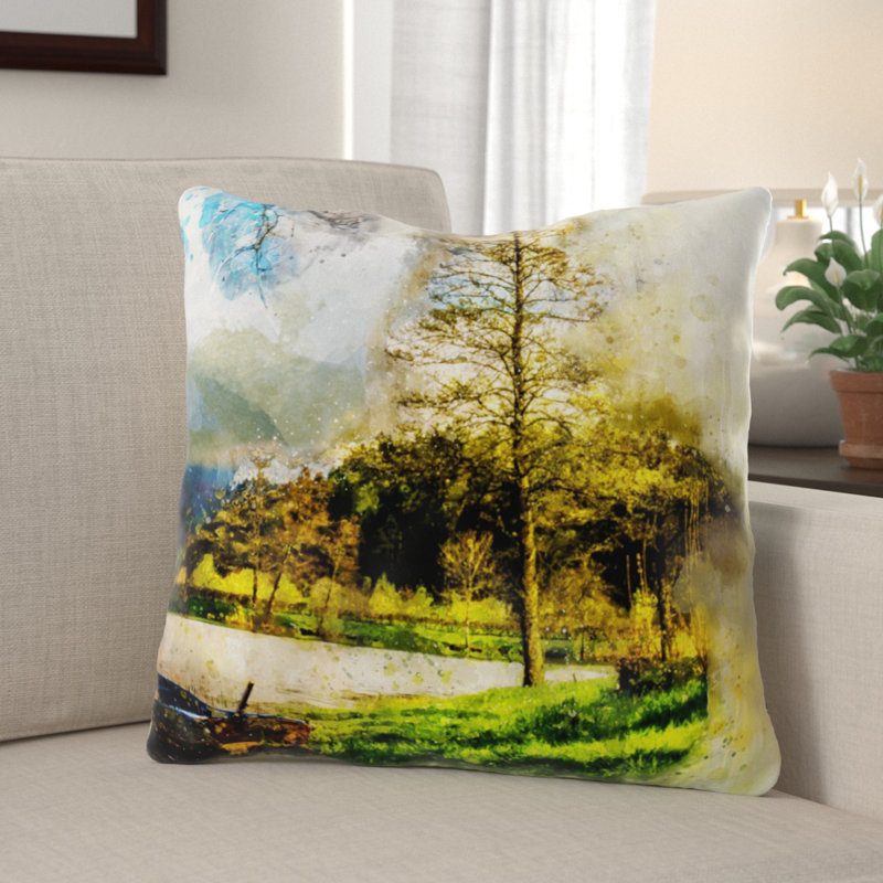 Housse et insert de coussin carré naturel Lizbeth, Microsuède, Intérieur