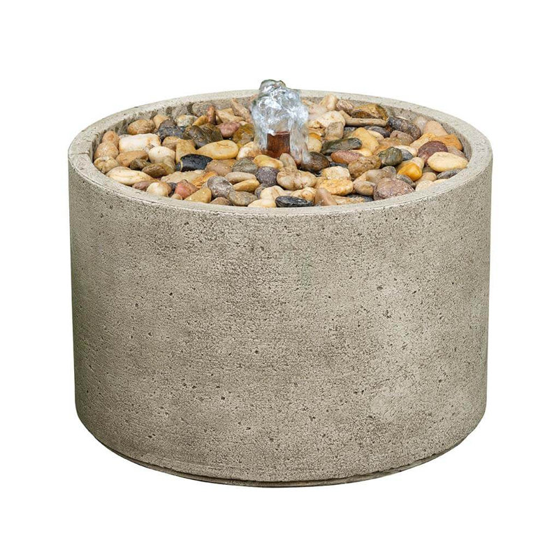 Evita Hand Crafted Weather Resistant Column Fountain, Graystone