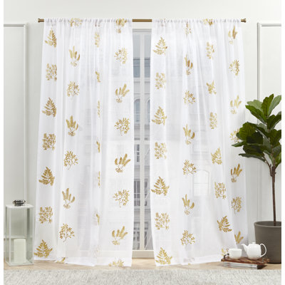 Nicole Miller New York Mabel Sheer Rod Pocket Curtain Panels Pair