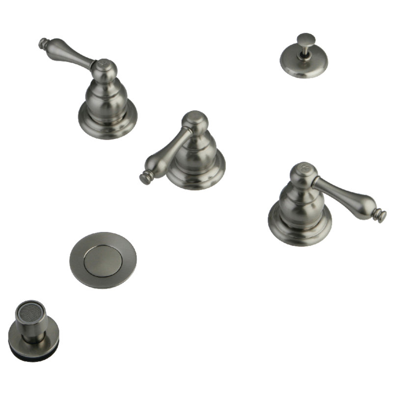 Robinet de bidet vertical large à 3 poignées Victorian