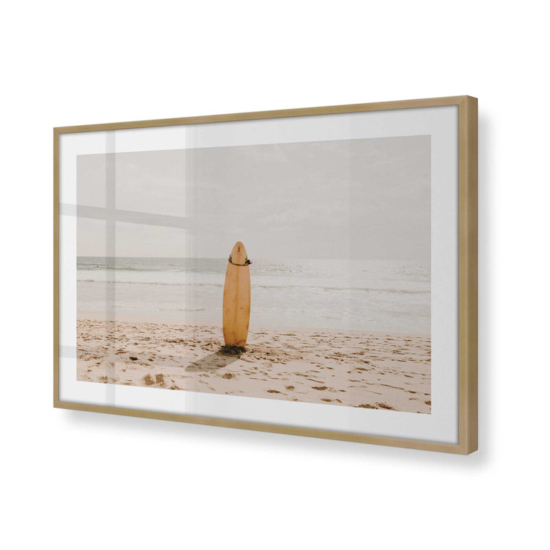 Impression Solitaire Surf II, Cadre doré brossé, H 13,25 po x l 17,25 po x P 1,25 po