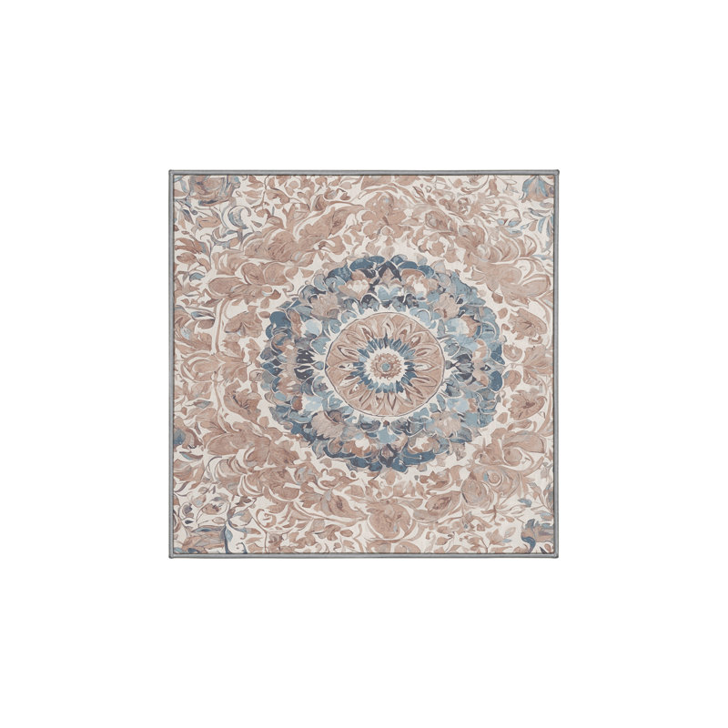 Tapis gris soyeux et moelleux, Carré 8 pi