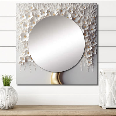 Saleme - Décoration murale grand miroir carré en forme d'arbre pour chambre à coucher