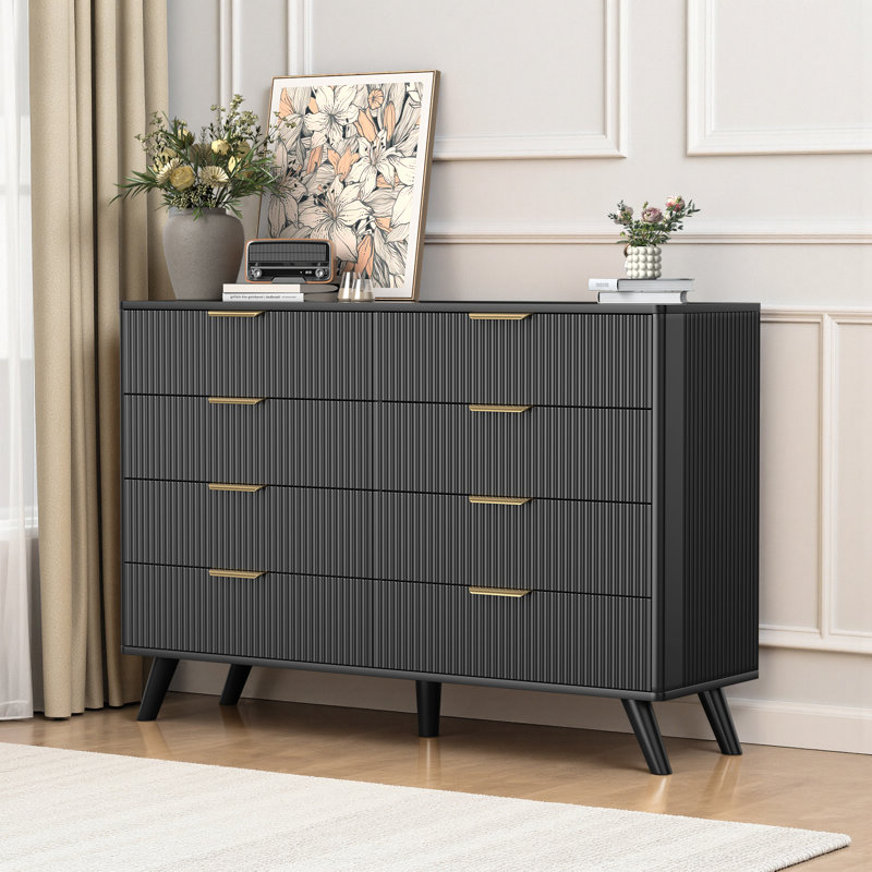 Commode d'appoint avec 9 tiroirs, Noir