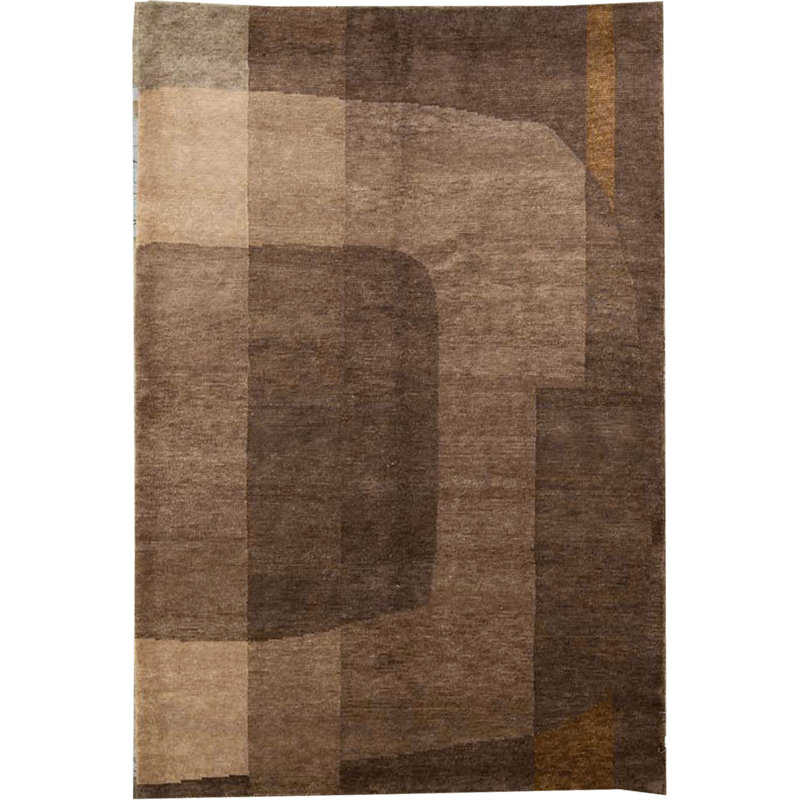 Tapis brun et multicolore de haute qualité noué à la main