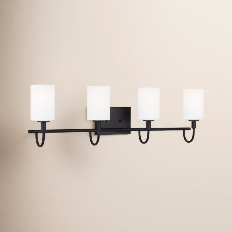 Éclairage pour salle de bain à intensité variable 4 lumières Rowley, Nuit noire