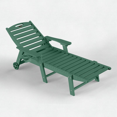 Wood Texture Lounge Chaise Outdoor Pool Lounge Chair Swimming Reclining Outdoor Chaise Lounge With Wheels