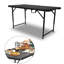 Table pliante en plastique 4 pi, table portative intérieure et extérieure pour le camping en noir