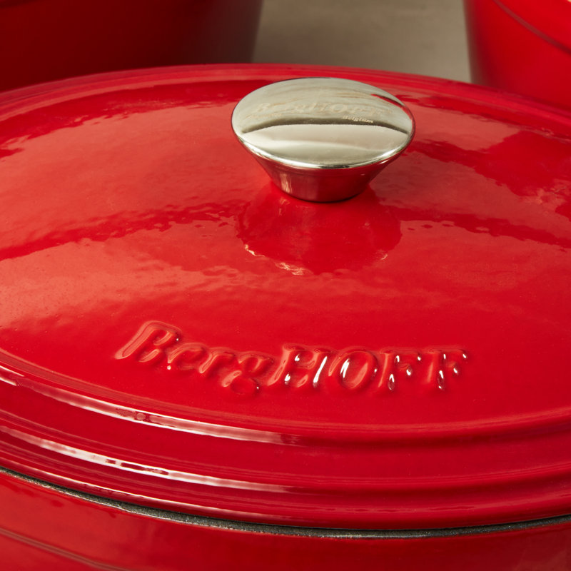 BergHOFF Neo 4pc Cast Iron Cookware Set, 5qt. & 7qt., Red, Red