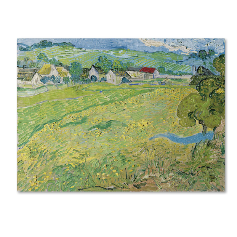 «Les Vesseots Au Auvers» par Vincent Van Gogh, reproduction sur toile tendue, H 14 po x l 19 po