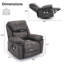 38.5" W Leather Swivel Recliner Chair with Massage and Heating-855713649