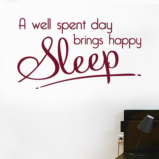 A Well Spent Day Brings Happy Sleep Wall Sticker